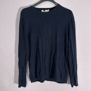 Topman Navy Blue Crewneck Knit Sweater